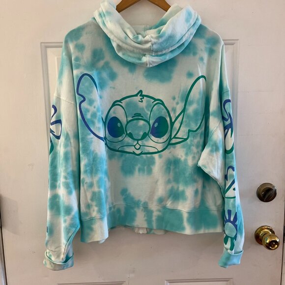 Disney Parks Plus-Size Stitch Hello Universe Tie-Dye Hoodie 2x - Picture 6 of 11